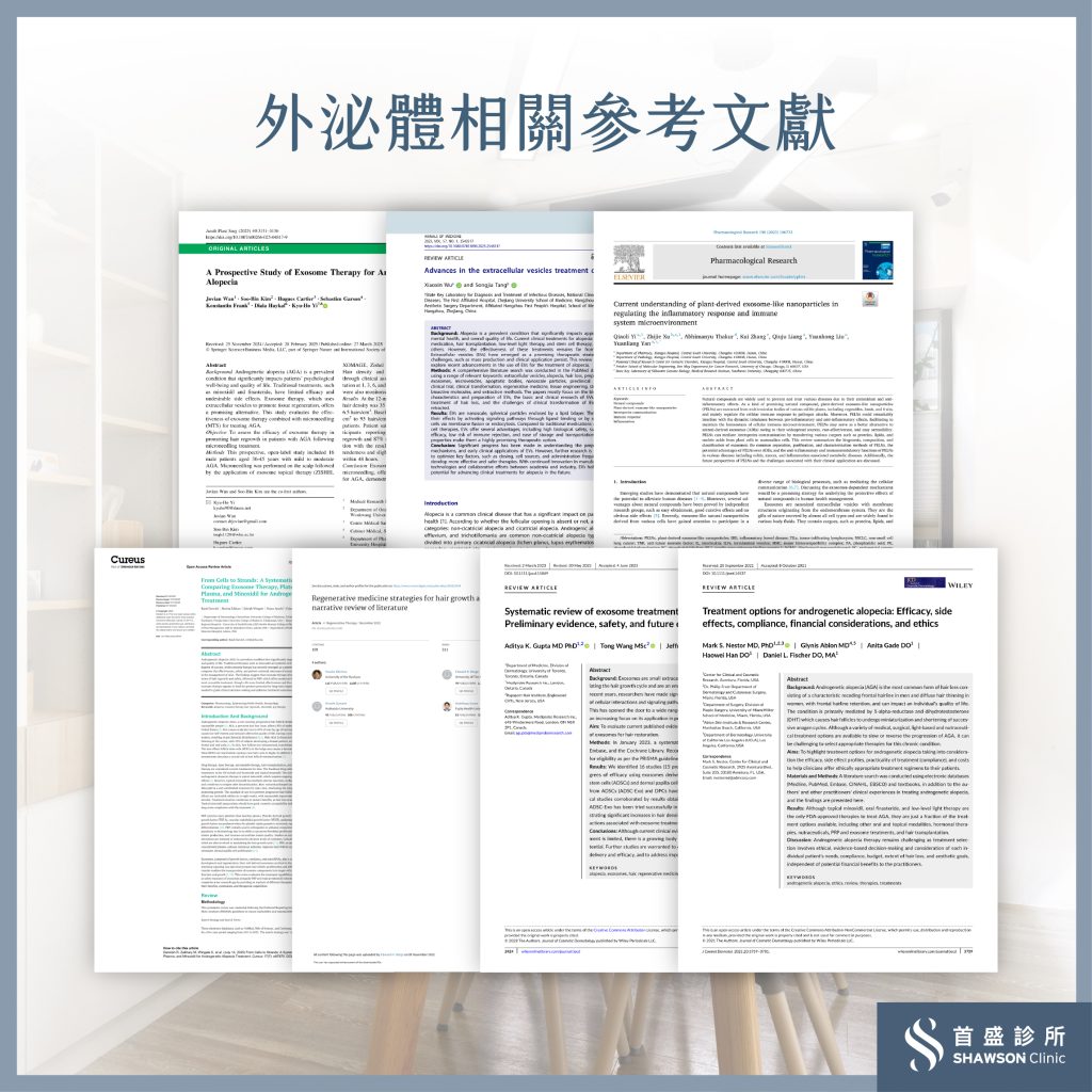 外泌體在生髮的最新研究進度，參考文獻